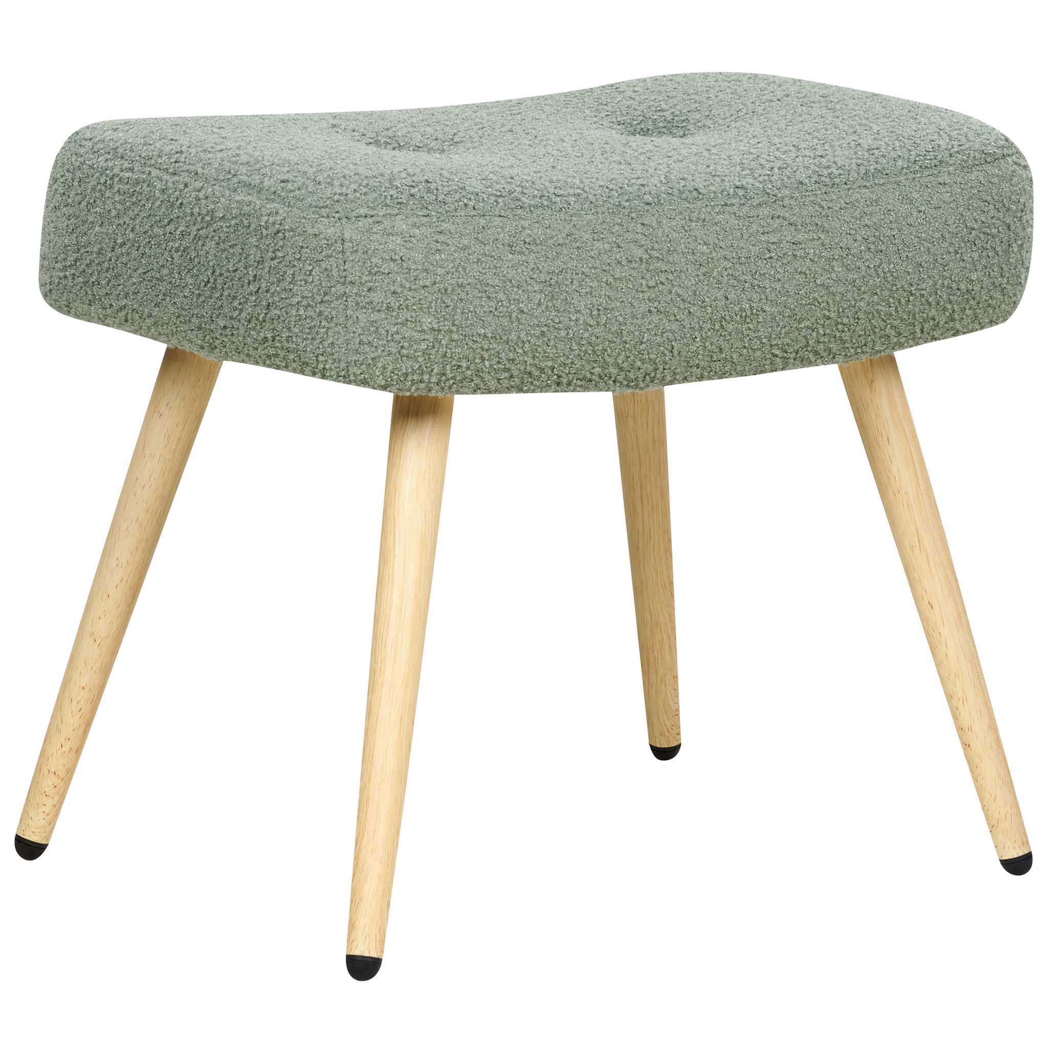 Beliani VEJLE II - Fauteuil met hocker - Lichtgroen - Bouclé