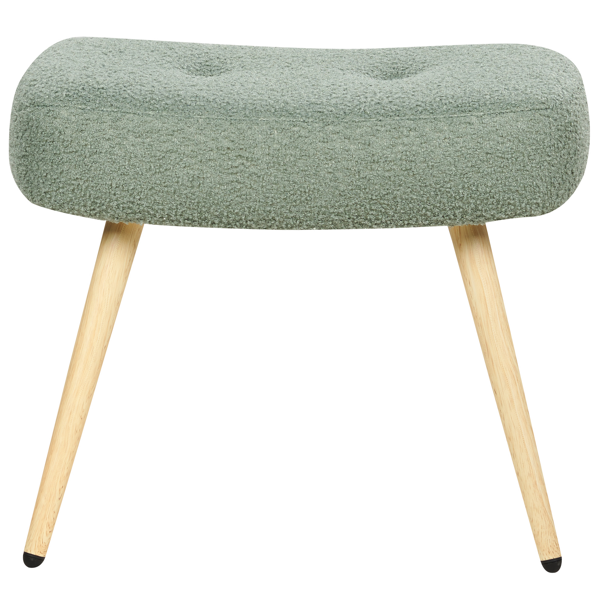 Beliani VEJLE II - Fauteuil met hocker - Lichtgroen - Bouclé