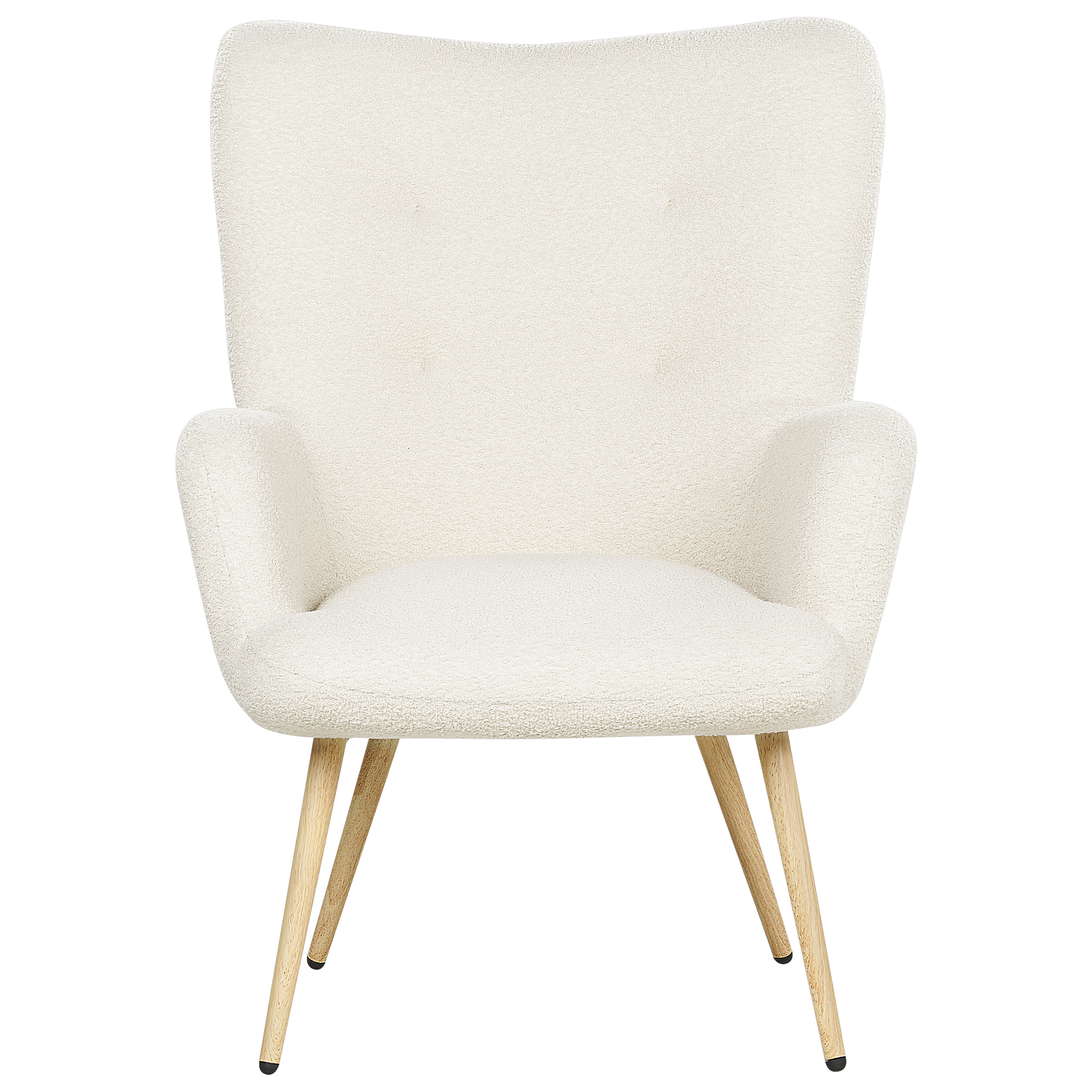 Beliani VEJLE  II- Fauteuil met hocker - Wit - Bouclé