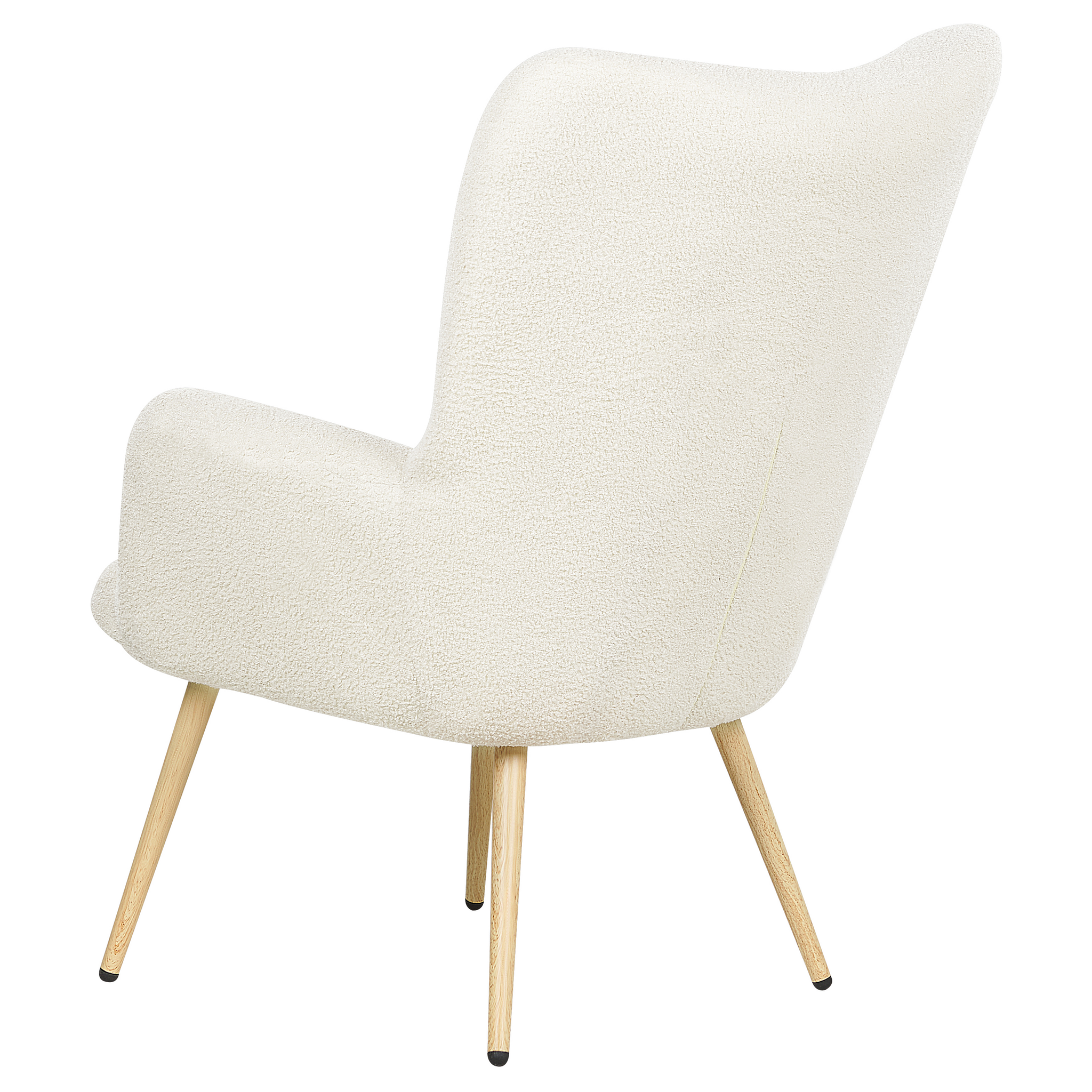 Beliani VEJLE  II- Fauteuil met hocker - Wit - Bouclé