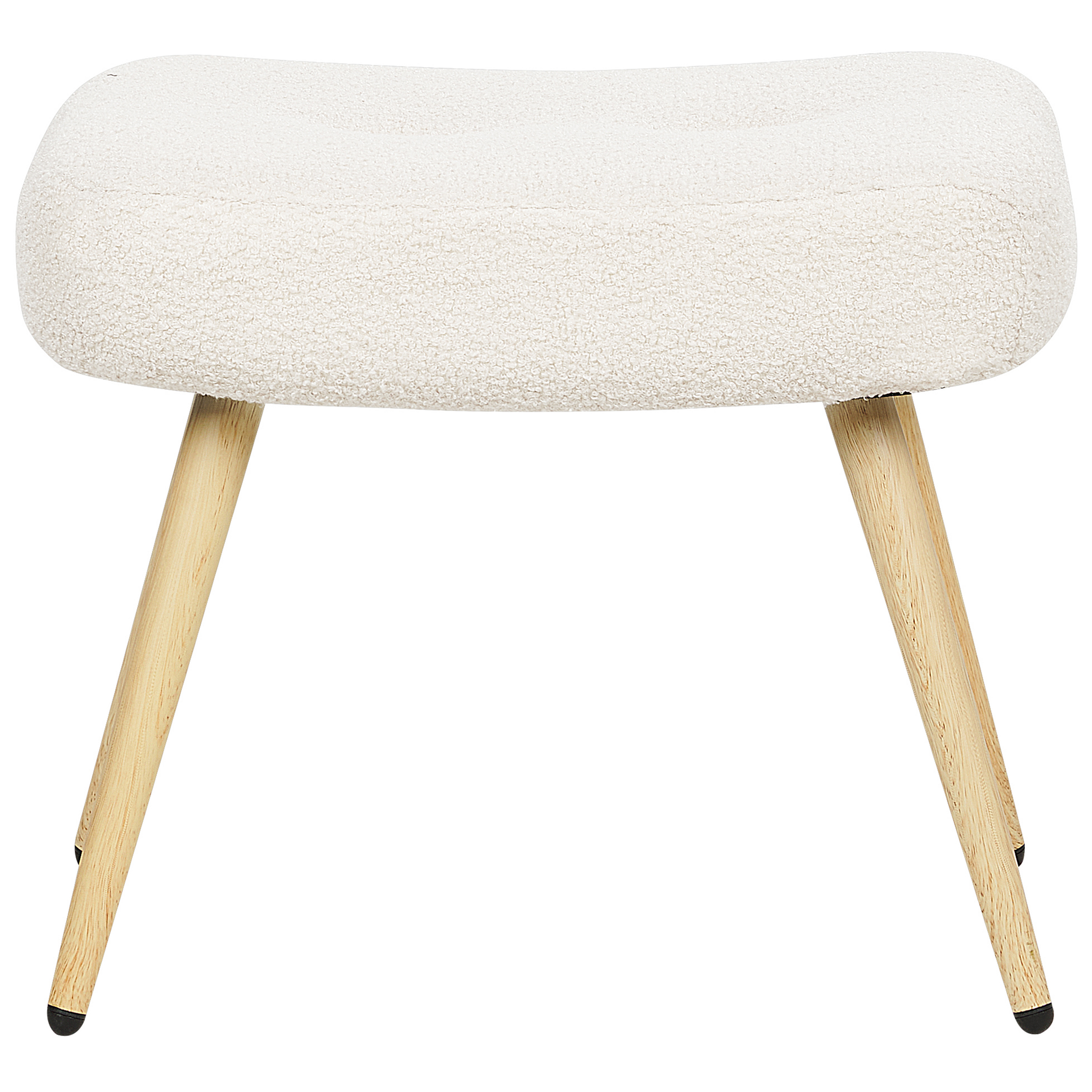 Beliani VEJLE  II- Fauteuil met hocker - Wit - Bouclé