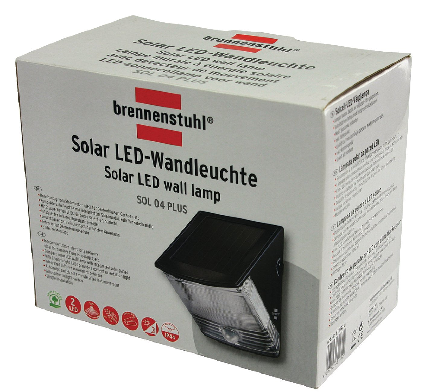 Solar Wandlamp 2 LED Zwart Brennenstuhl