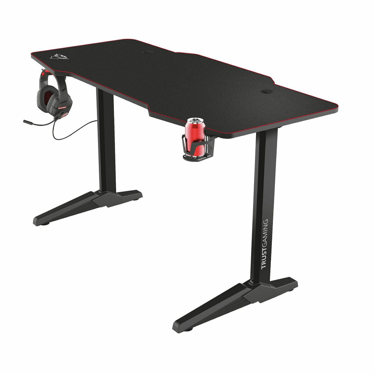 Bureau Trust GXT 1175 Imperius XL Gaming Zwart Zwart/Rood Staal 140 x 66 cm