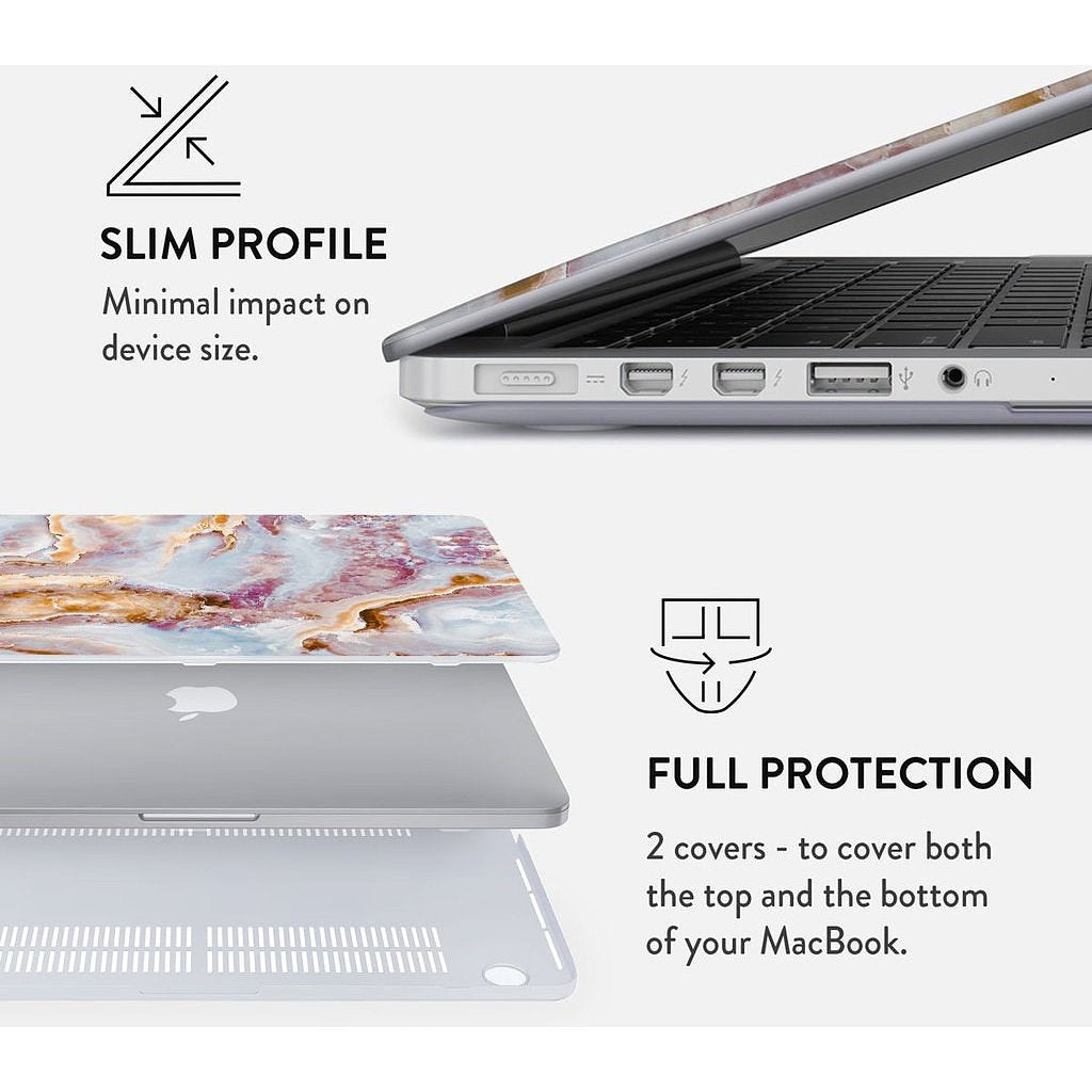 Burga Hard Case Apple Macbook Air 13 inch (2020) - Frozen Leaves