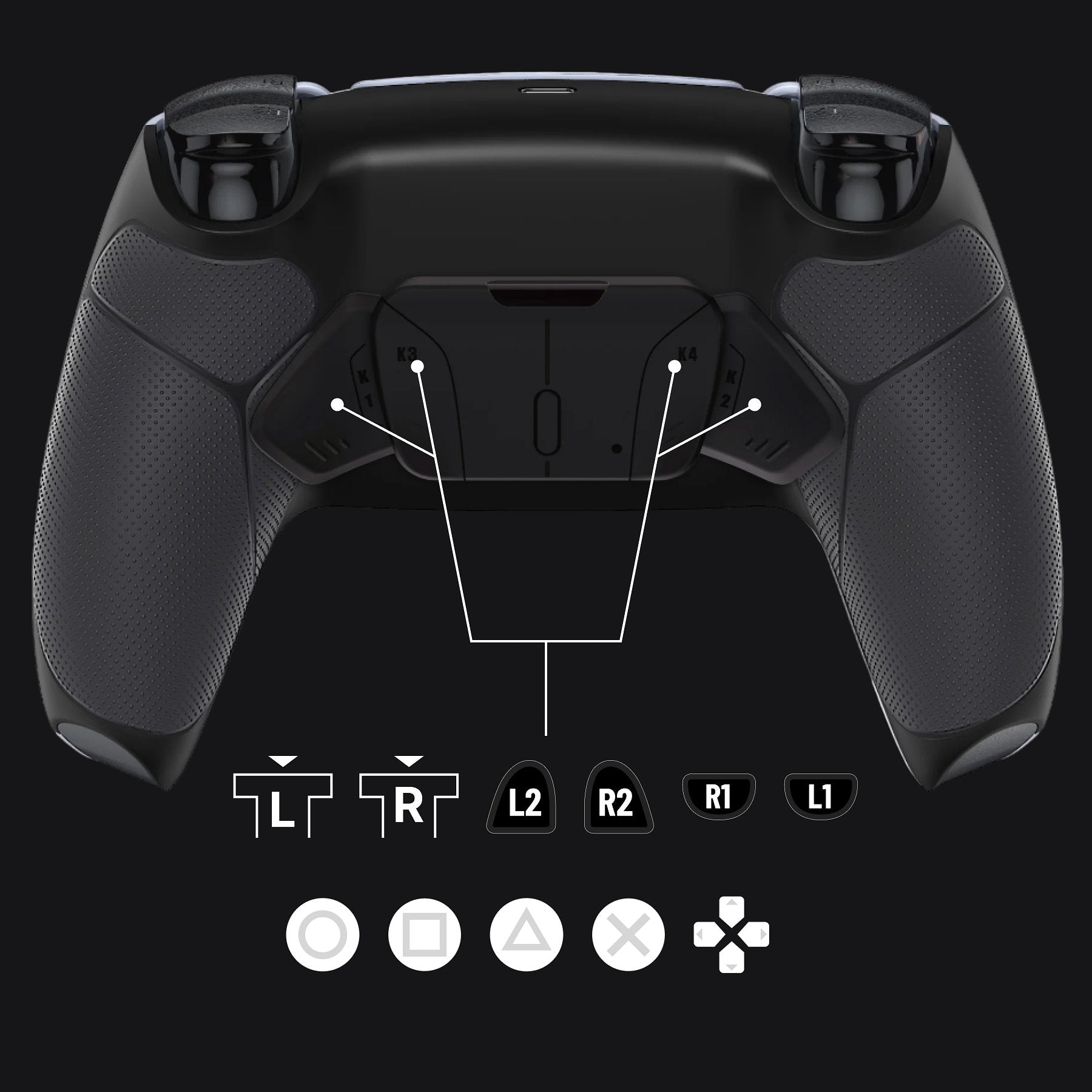 Clever PS5 Esports Pro Draadloze Dualsense Custom Controller - Scuf Remap Mod Four Buttons - Paddle/
