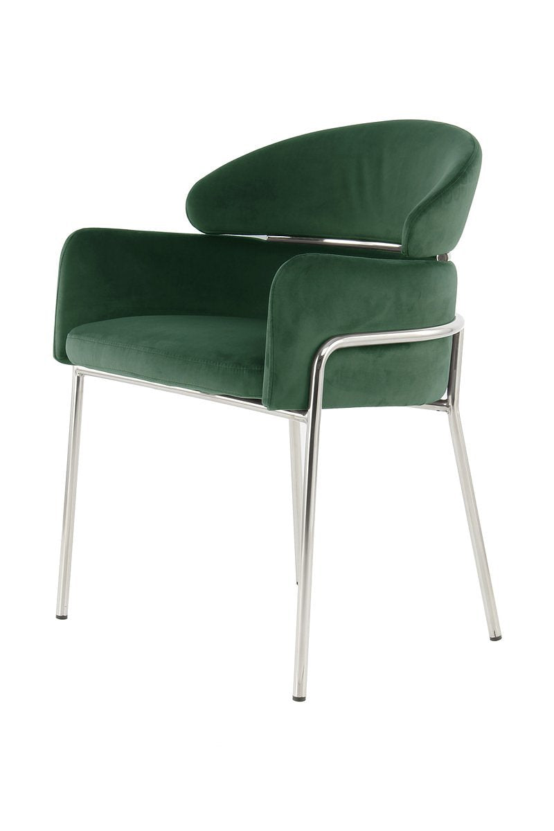 Lalee Avenue Chair Elva 100-IN Green / Silver (LxWxH) 57 x 58 x 79 cm