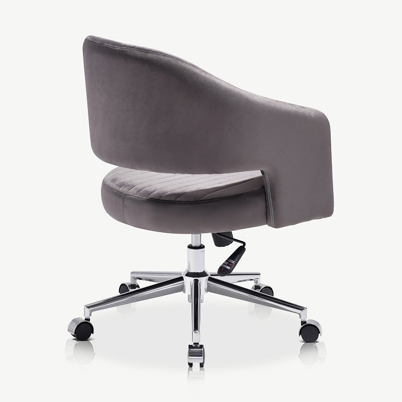 Constance Office Chair, Grey Velvet & Chrome