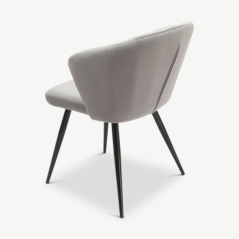 Cooper Dining Chair, Grey Velvet & Black legs