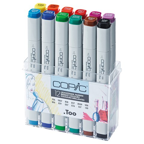 Copic Marker Classic Set - gelikte kleuren - 12 stuks