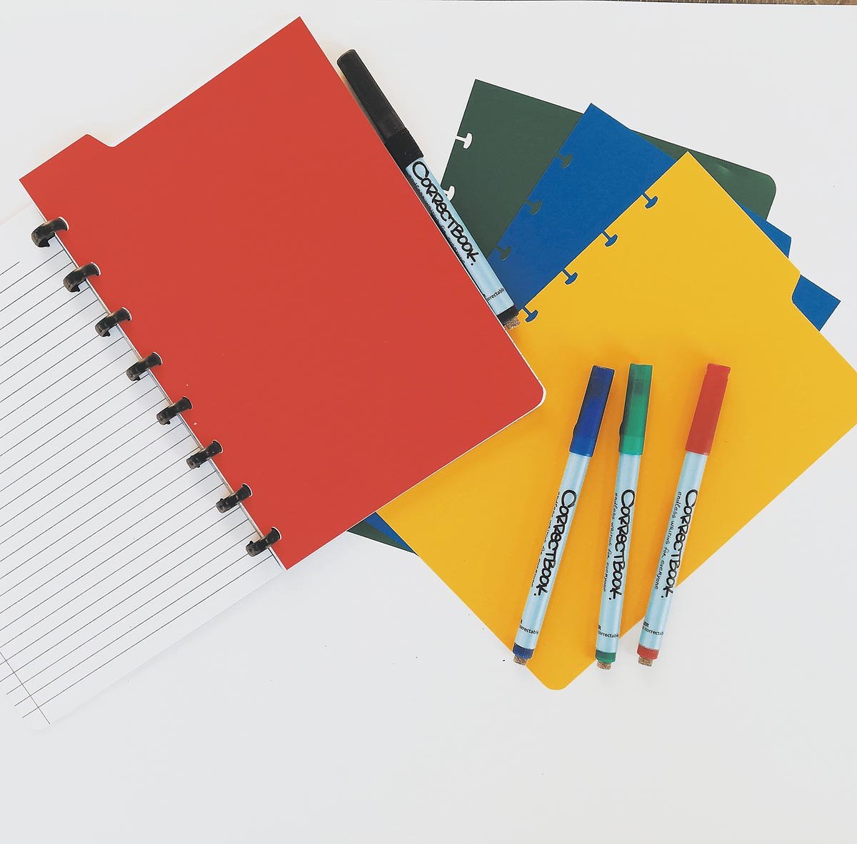 Correctbook tabbladen ft A5, 4 tabs in geassorteerde kleuren