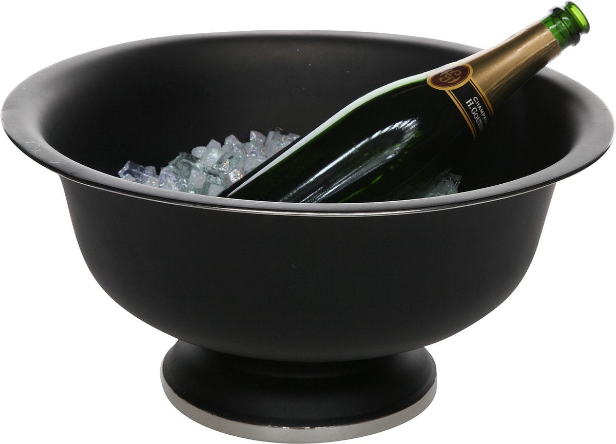Cosy & Trendy Black Champagne-emmer op voet - Ø41xH20cm - Zwart