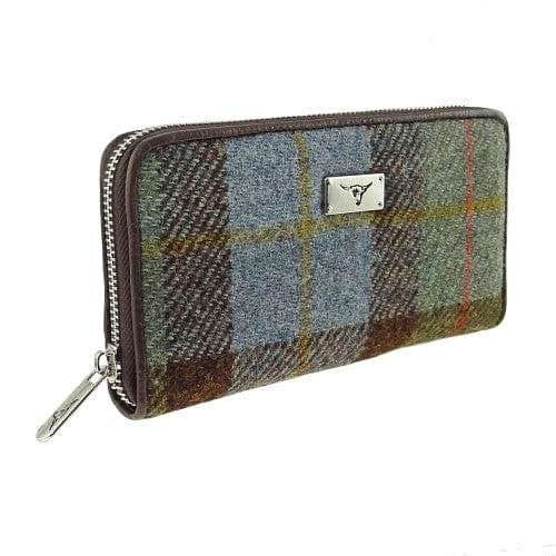 Dames Portemonnee Staffa Tartan MacLeod - Harris Tweed - muntvak met rits -  Glen Appin of Scotland