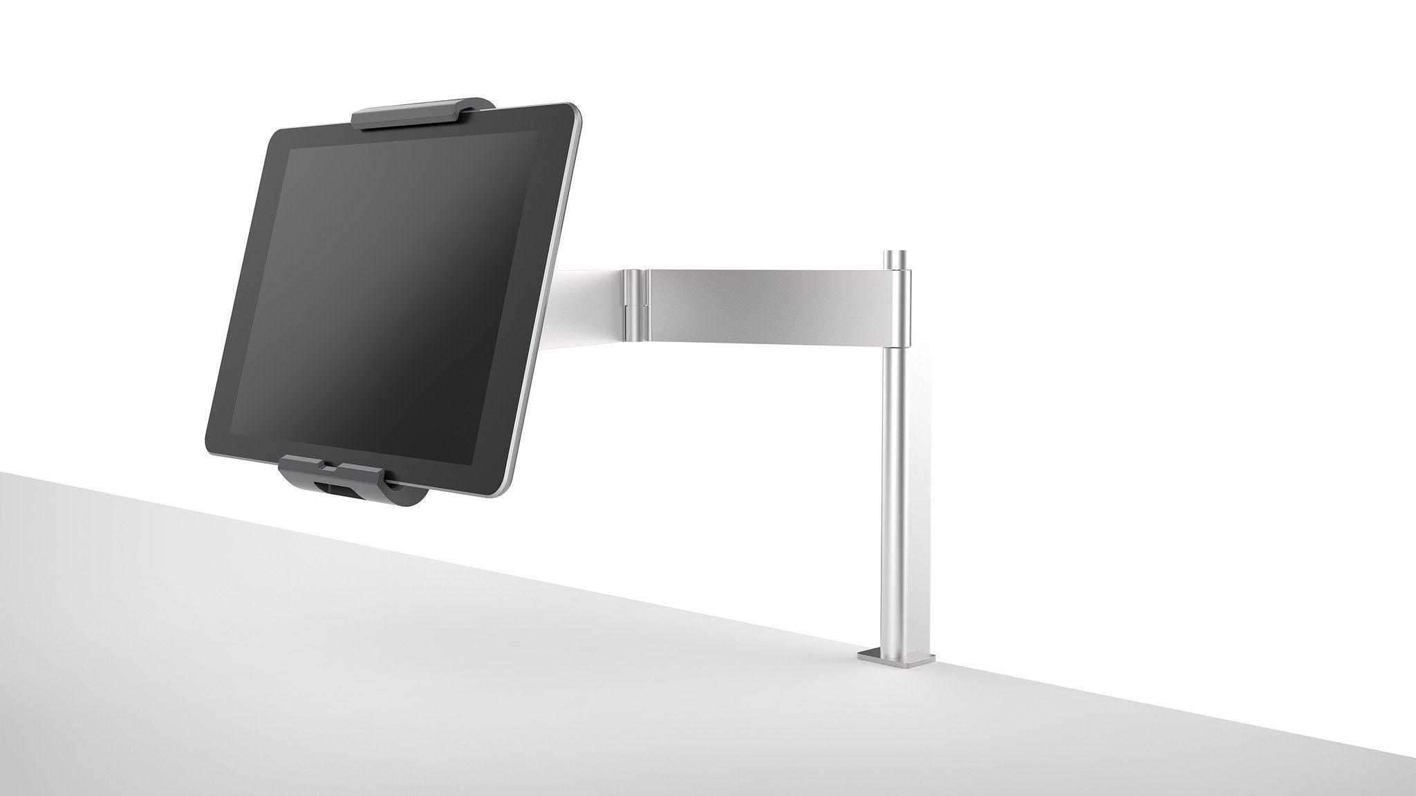 Durable tablethouder - Zilver - 360° draaibaar - Inclusief tafelklem