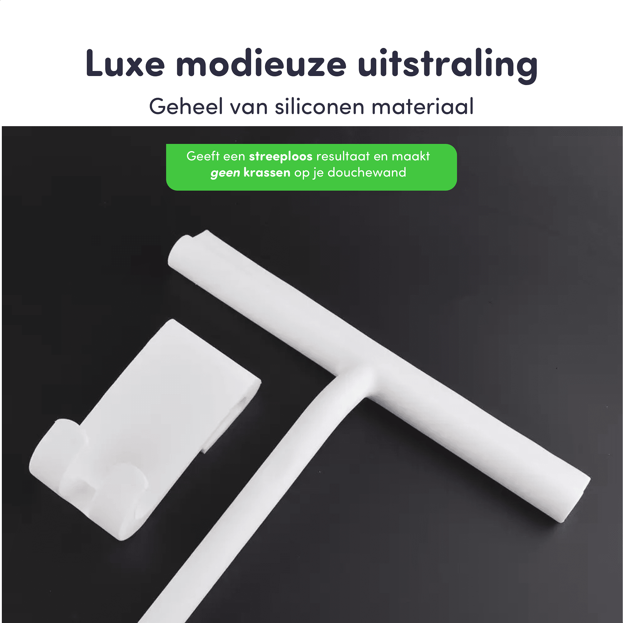 EAVY Luxe Douchewisser met Ophanghaak – Raamwisser - Siliconen - Wit