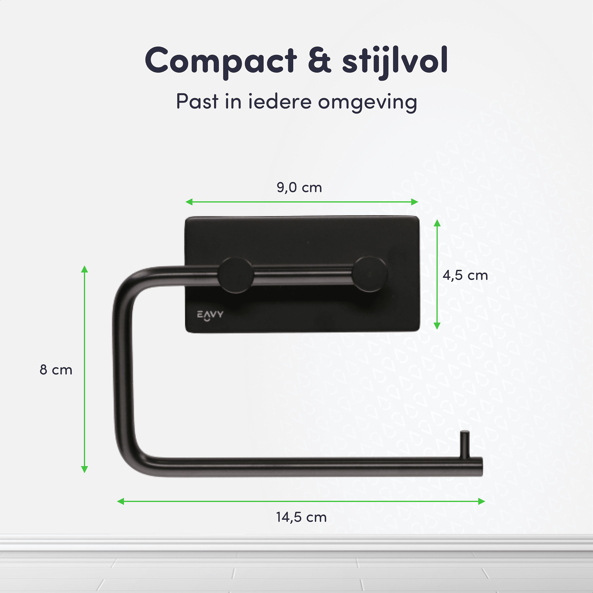 EAVY WC rolhouder Zonder Boren - Zelfklevend - RVS Toiletrolhouder Zwart