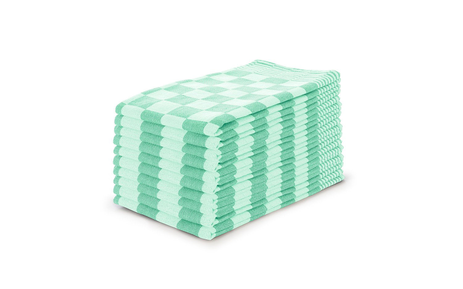 Elegance Theedoekenset Blok 65x65cm - licht groen - set van 10