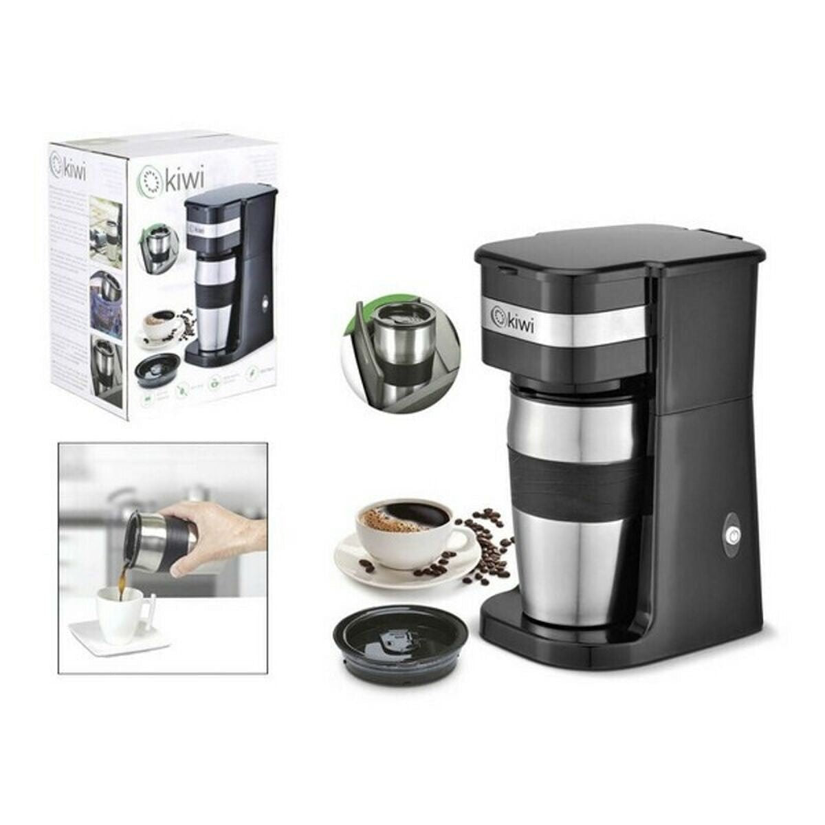 Elektrisch koffiezetapparaat Kiwi KCM-7505 420 ml 750W Zwart