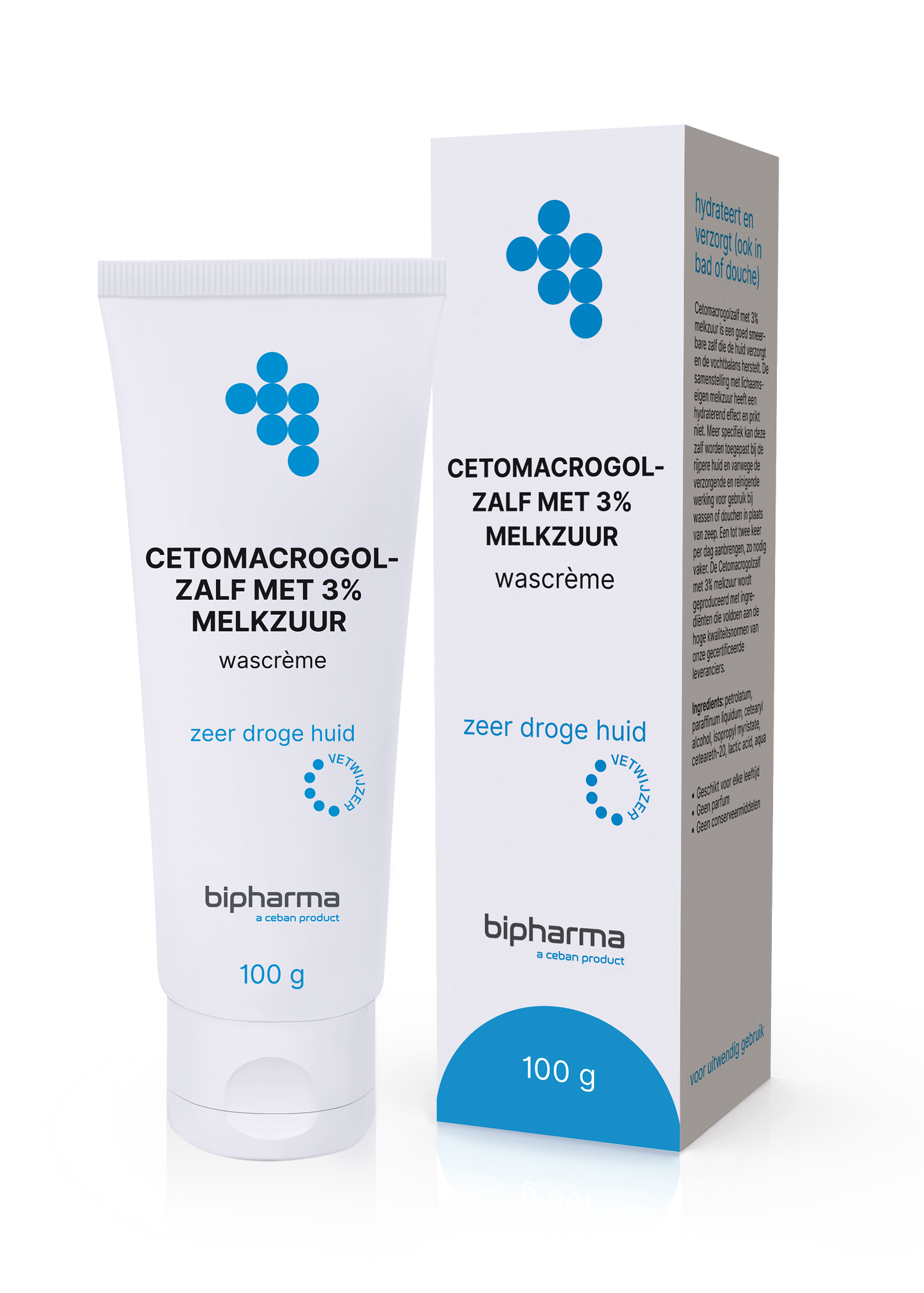 BIPHARMA BV Bipharma Cetomacrogolzalf met 3% Melkzuur 100 gram tube