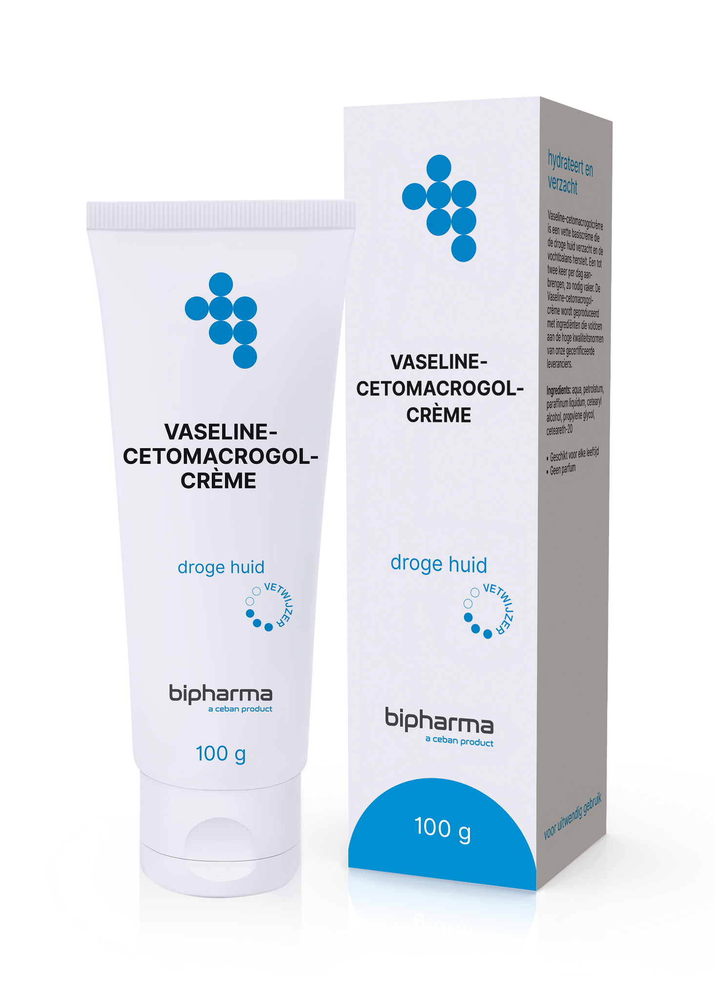 BIPHARMA BV Vaselinecetomacrogolcreme 100 gram tube in doos