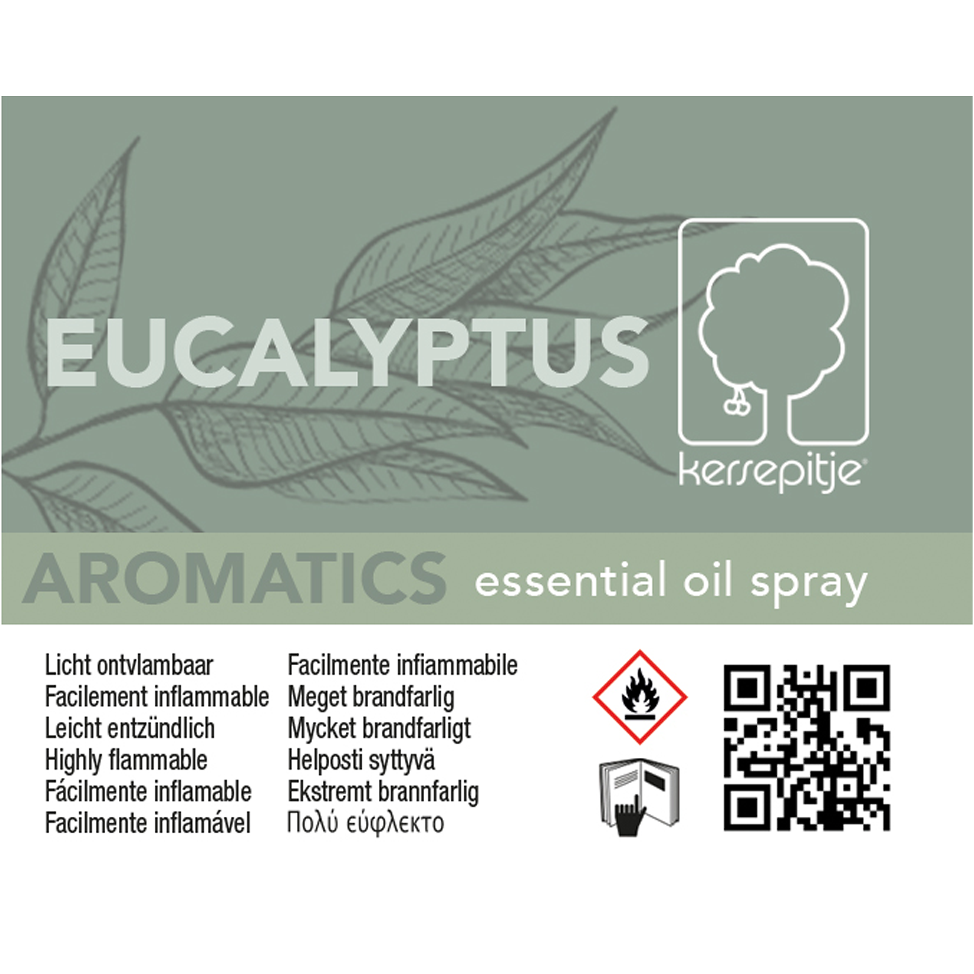Flesje 50ml aromaspray gebaseerd op etherische olie eucalyptus