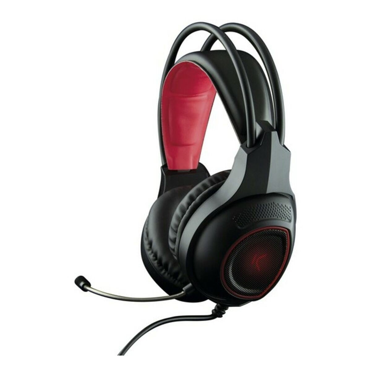 Gaming Headset met Microfoon KSIX Drakkar USB LED Zwart Rood