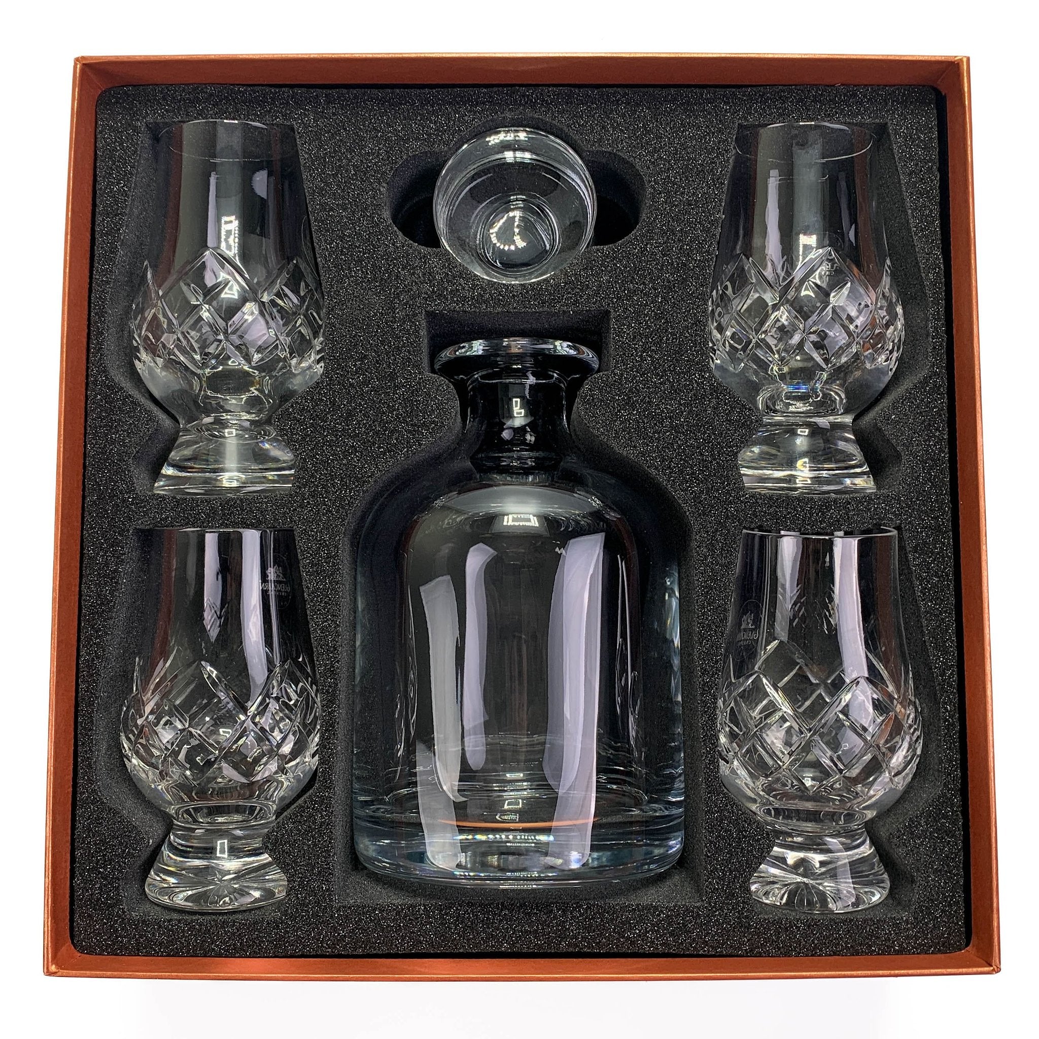 Geschenkset Karaf Iona en 4 Cut Whiskyglazen - Geschenkverpakking - Loodkristal - Glencairn Crystal