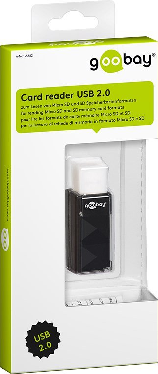 Goobay-kaartlezer USB 2.0 - voor het lezen van Micro SD- en SD-geheugenkaartformaten