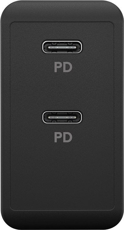 Goobay Dual-USB-C™ PD quick charger (36 W) black - charging adapter with 2x USB-C™ ports (Power Deli