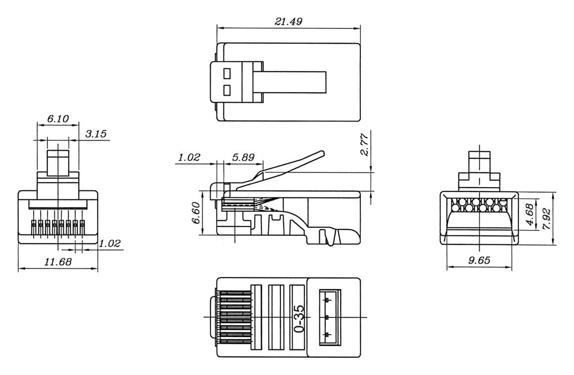 Goobay RJ45 connector, CAT 6 UTP unshielded - for round cables