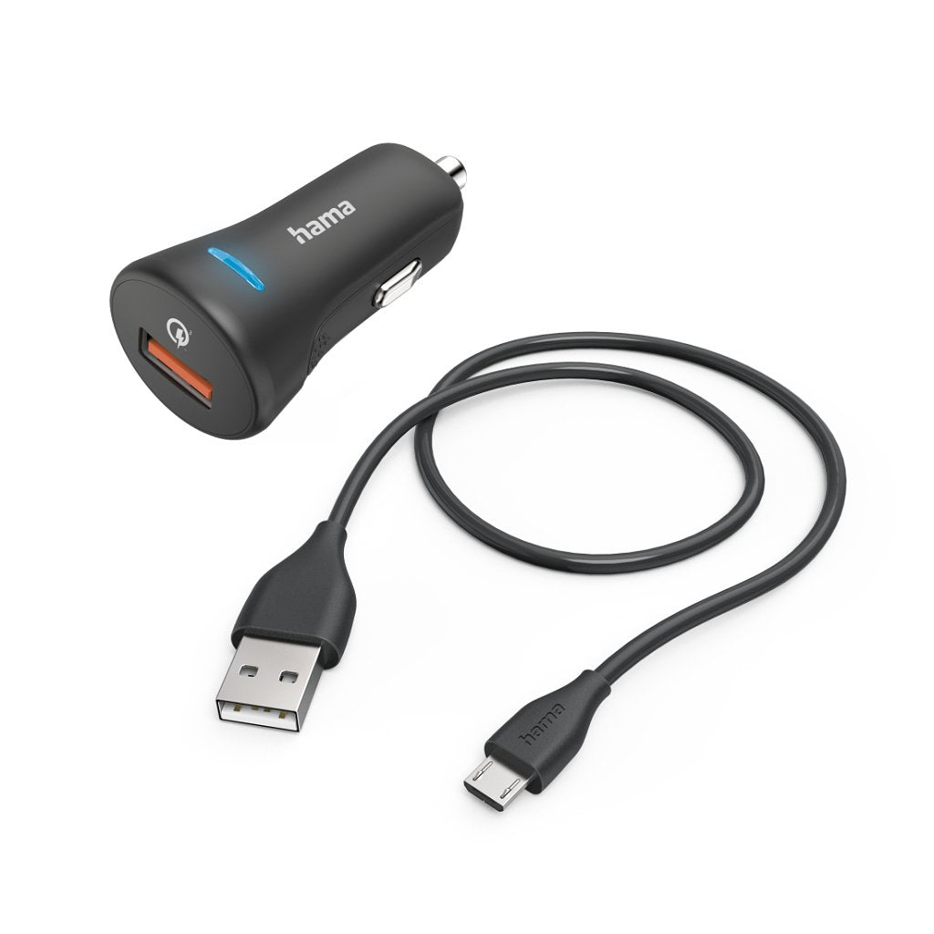 Hama Auto-snellader Met Oplaadkabel Micro-USB QC 19,5 W 1,5 M Zwart