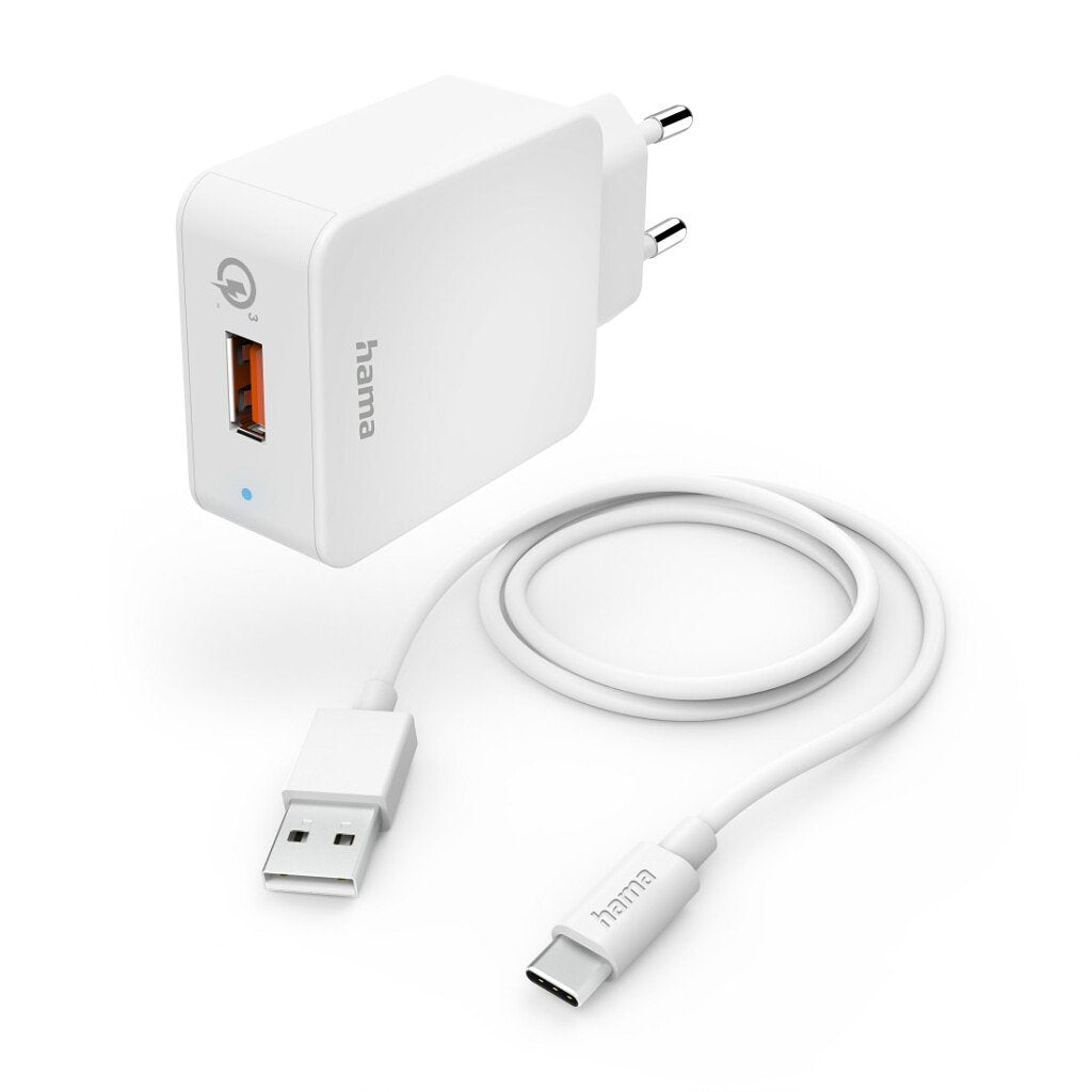Hama Snellader Met Oplaadkabel USB-C Qualcomm&reg; 19,5 W 1,5 M Wit