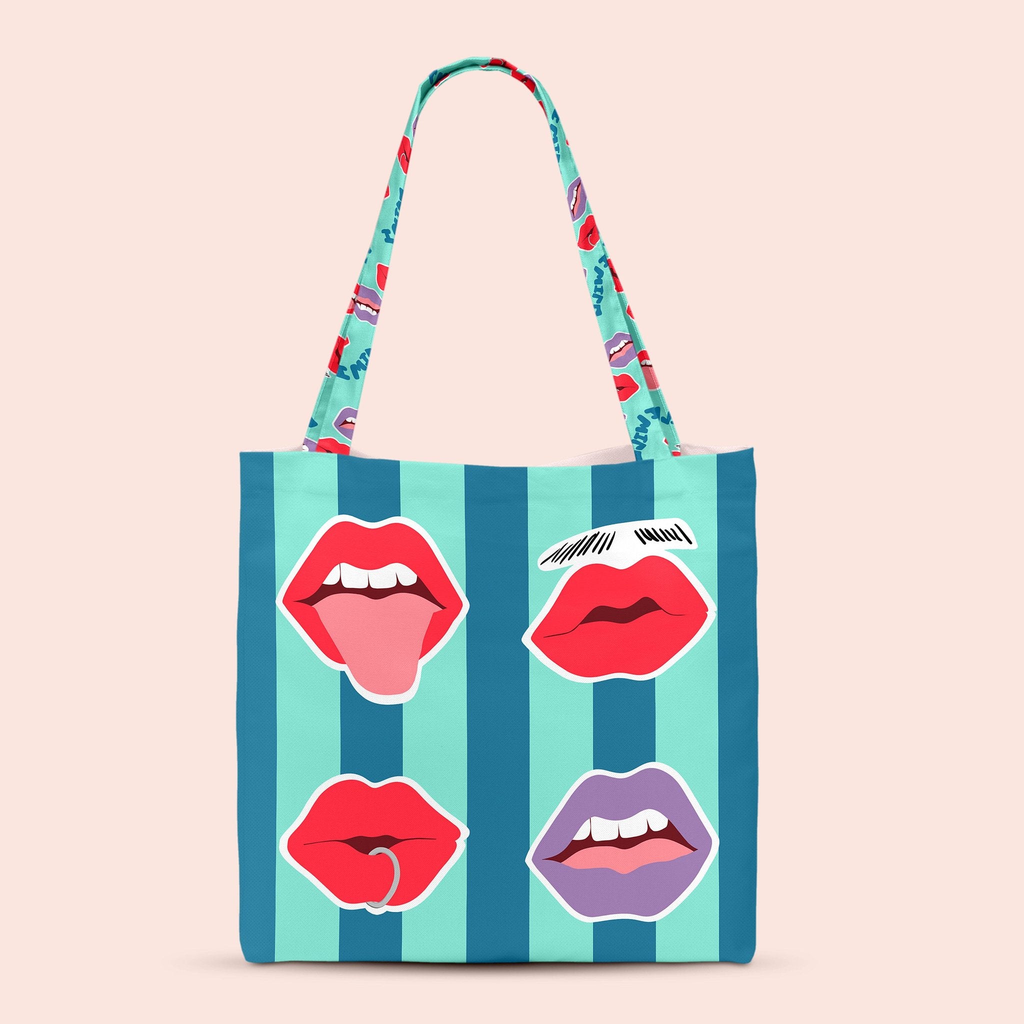 Happy Friday Hand bag Lips 43x42 cm Multicolor