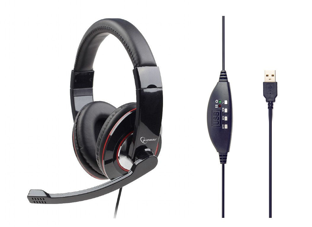 Headset Glossy Zwart USB