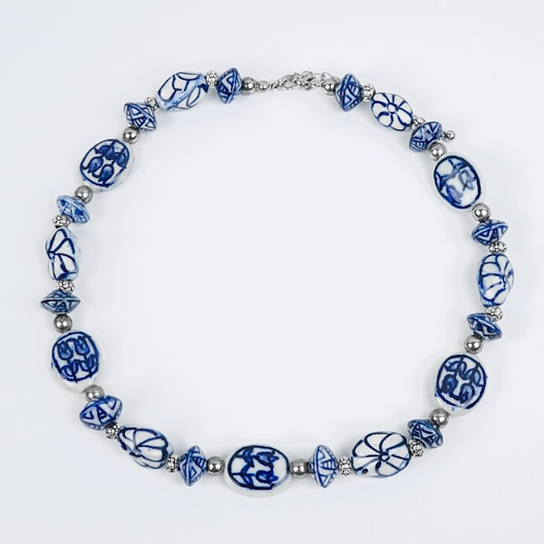 Heinen Delft Blauw ketting Hertogin