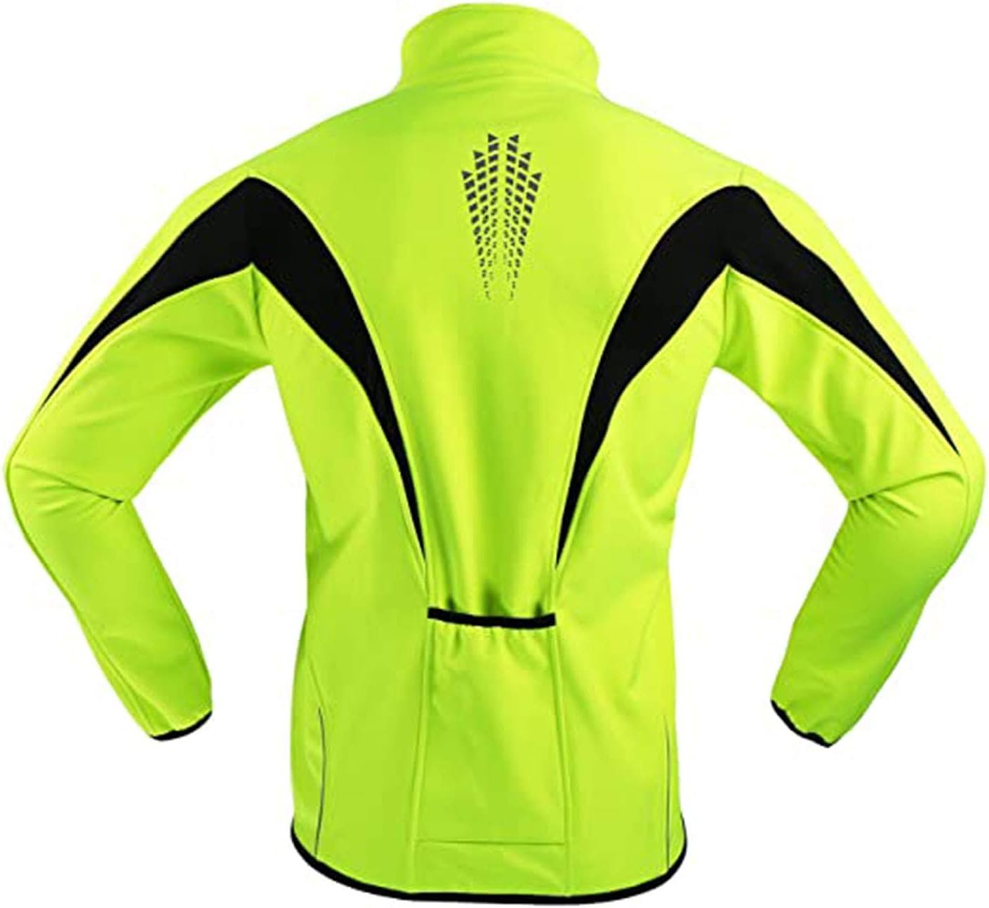 Heren Sportjack fluoricerend groen/geel - Mt. XXL - Waterdicht - Winddicht - Fietsshirt - Warm therm