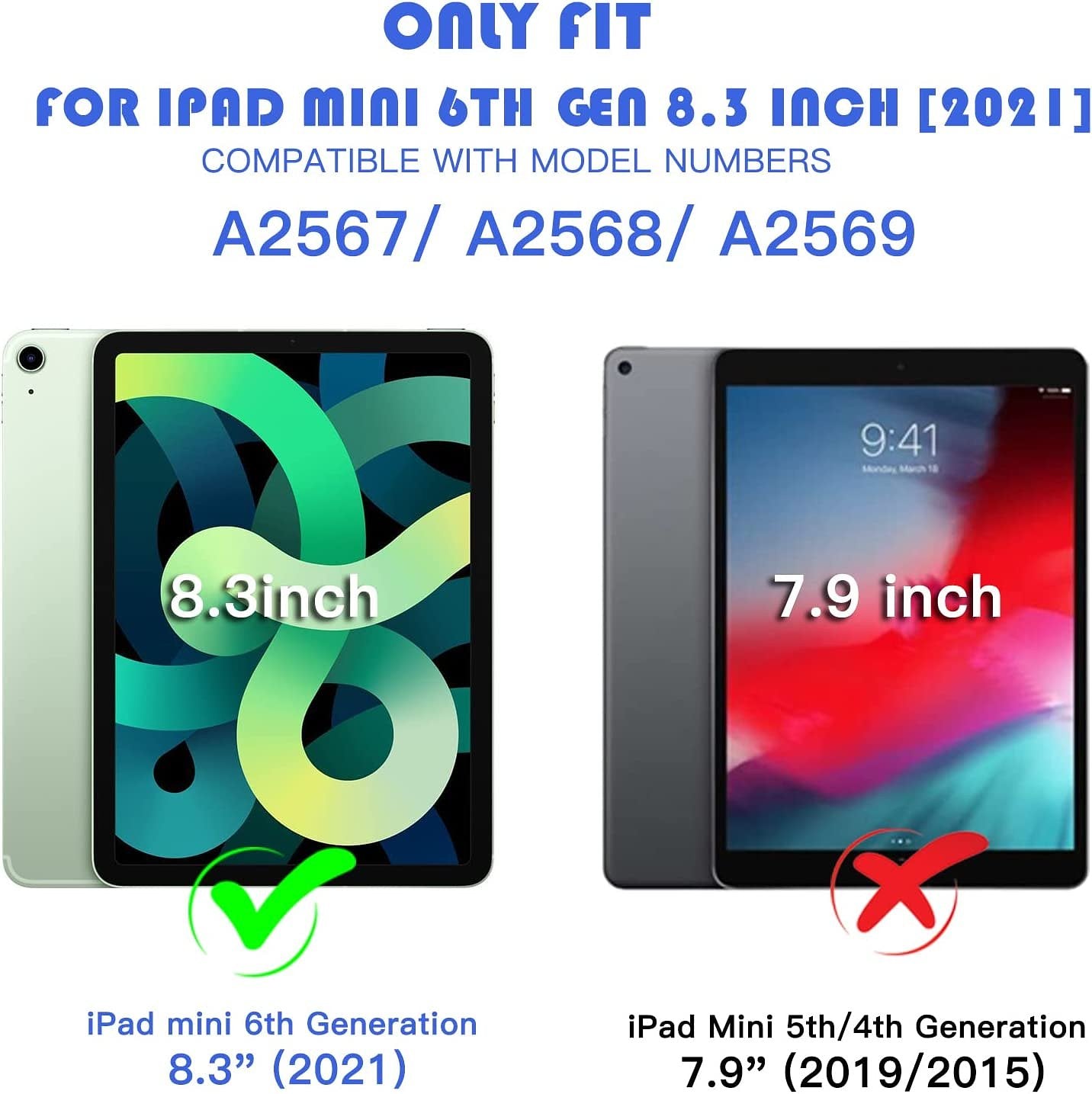 hoes compatibel met iPad Mini 6 (8,3 inch, release 2021, 6e generatie), schokbestendige behuizing vo