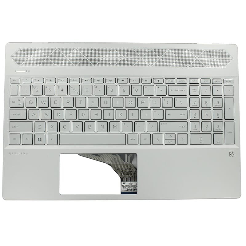 HP Laptop Toetsenbord Qwerty US + Top Cover, BL- Zilver