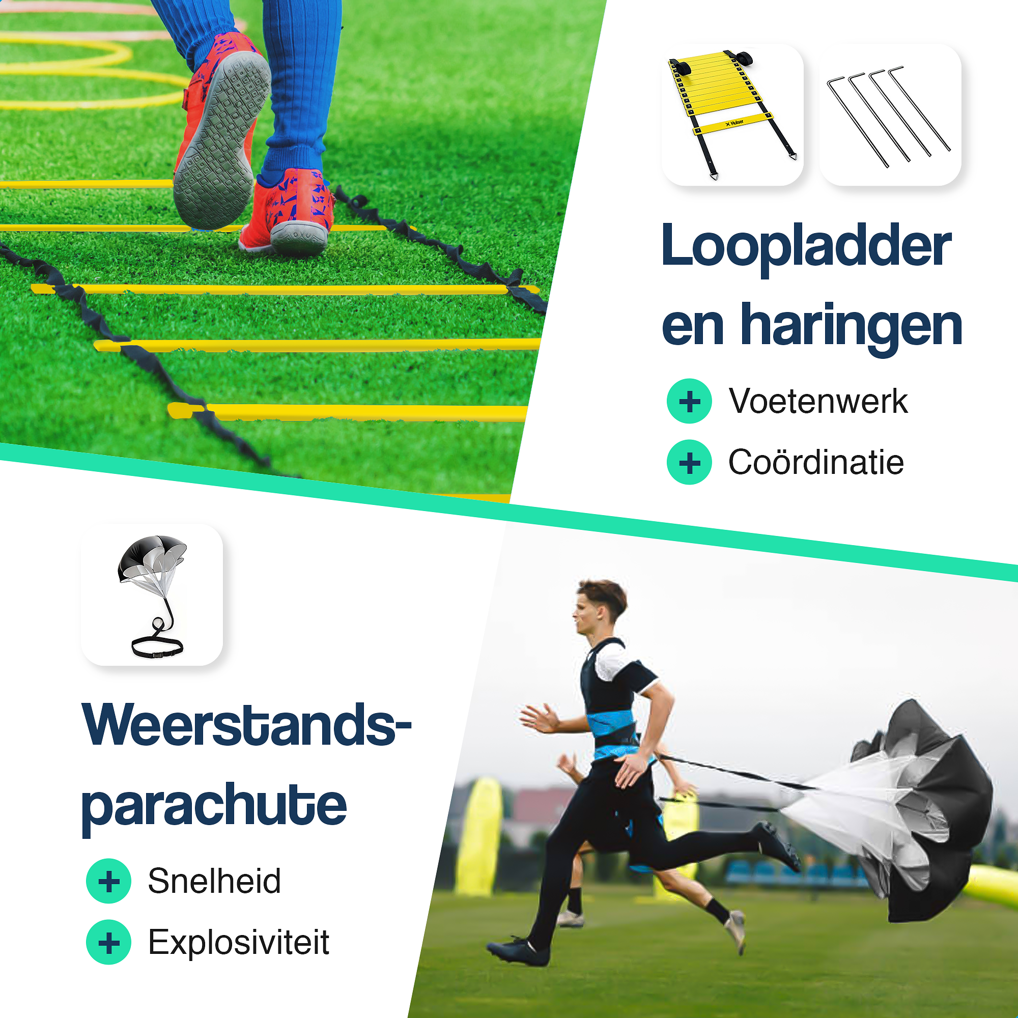 Hulser Agility Workout set 26-delig - Geel - Voetbal trainingsmateriaal