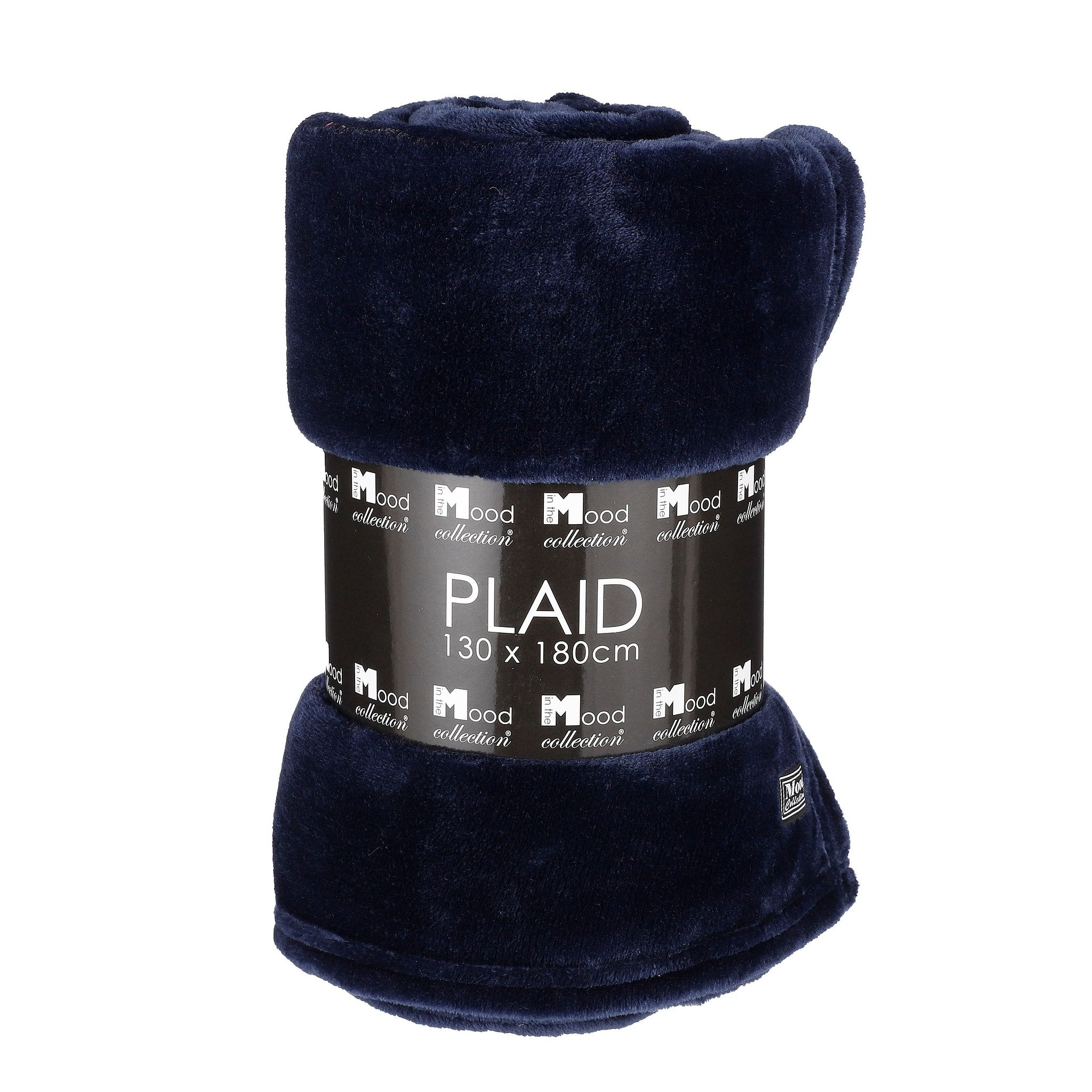 In The Mood Collection Famke Fleece Plaid - L180 x B130 cm - Donkerblauw