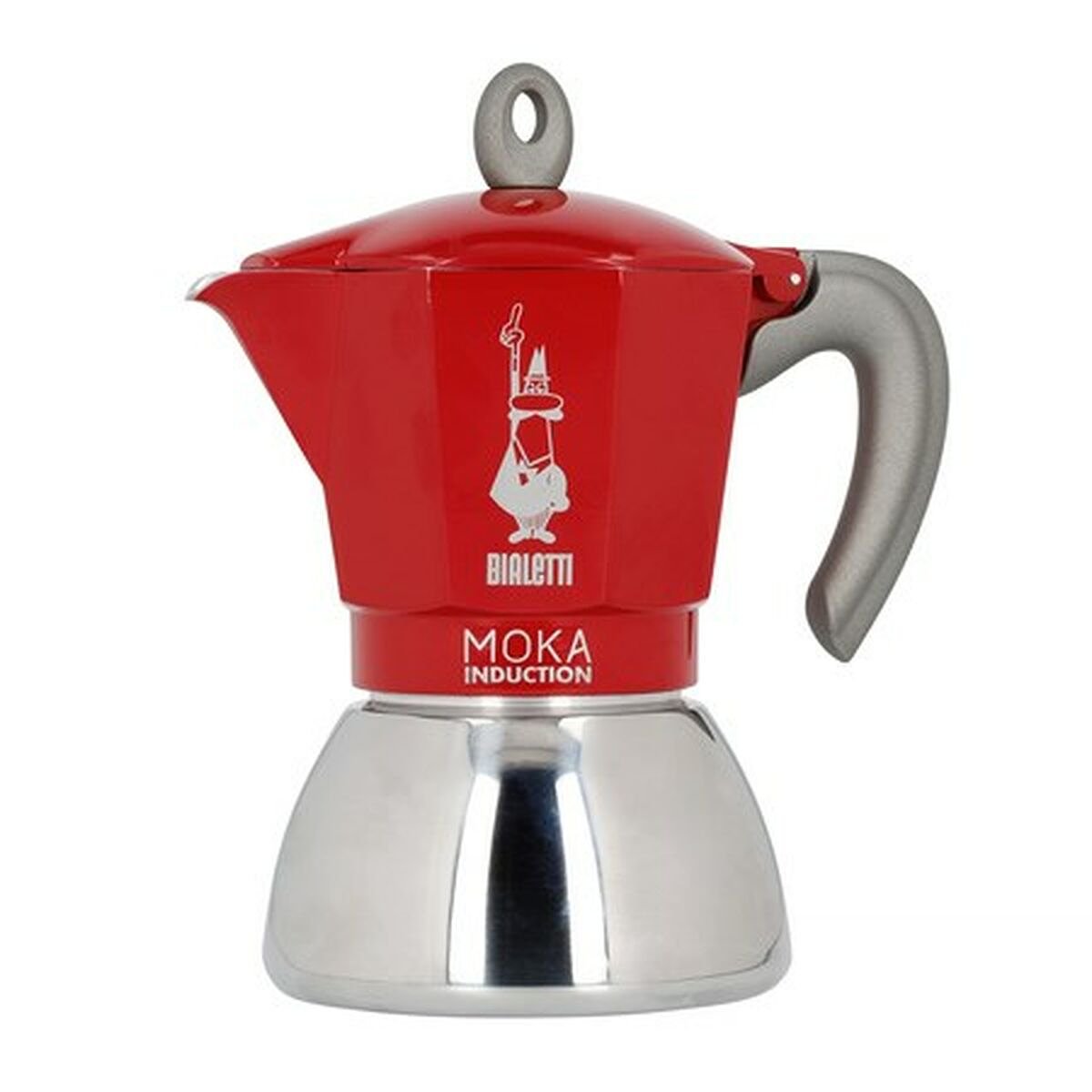 Italiaanse Koffiepot Bialetti Moka Induction Zwart Rood Metaal Roestvrij staal Aluminium 300 ml 6 Ko