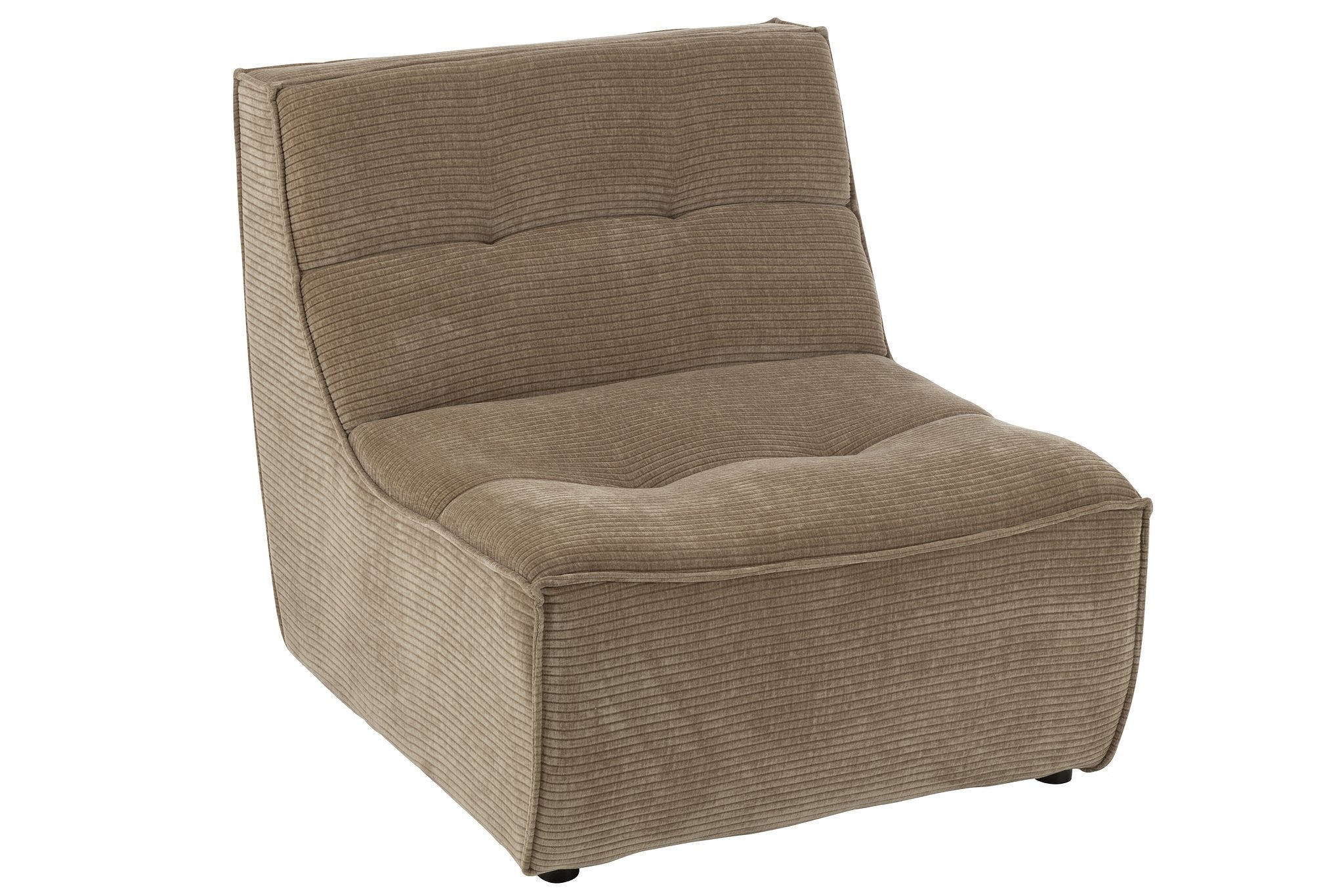 J-Line Chaise Grid Populierenhout/Schuim Donker Taupe