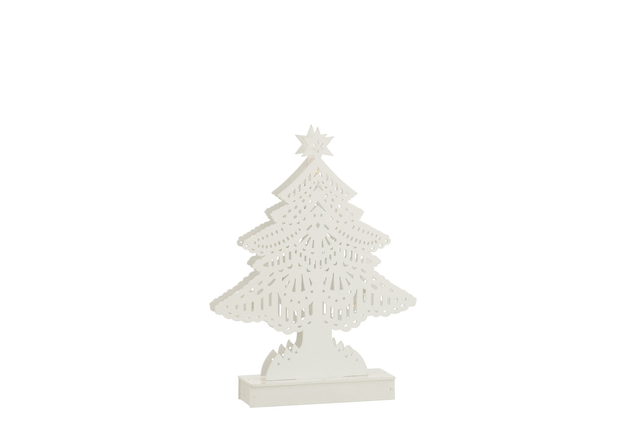 J-Line Deco Kerstboom Led Hout Wit Large