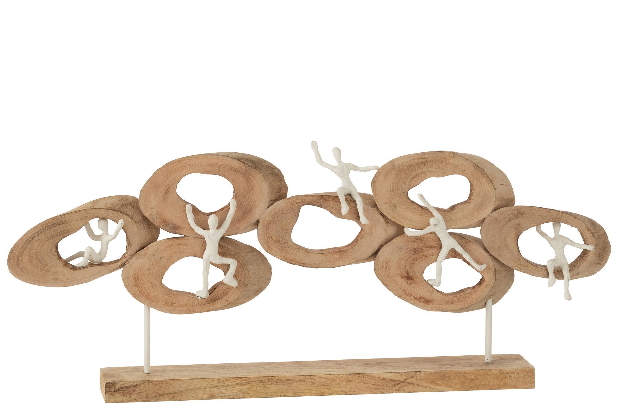 J-Line decoratie Figuurs 5 In Ring - hout - naturel