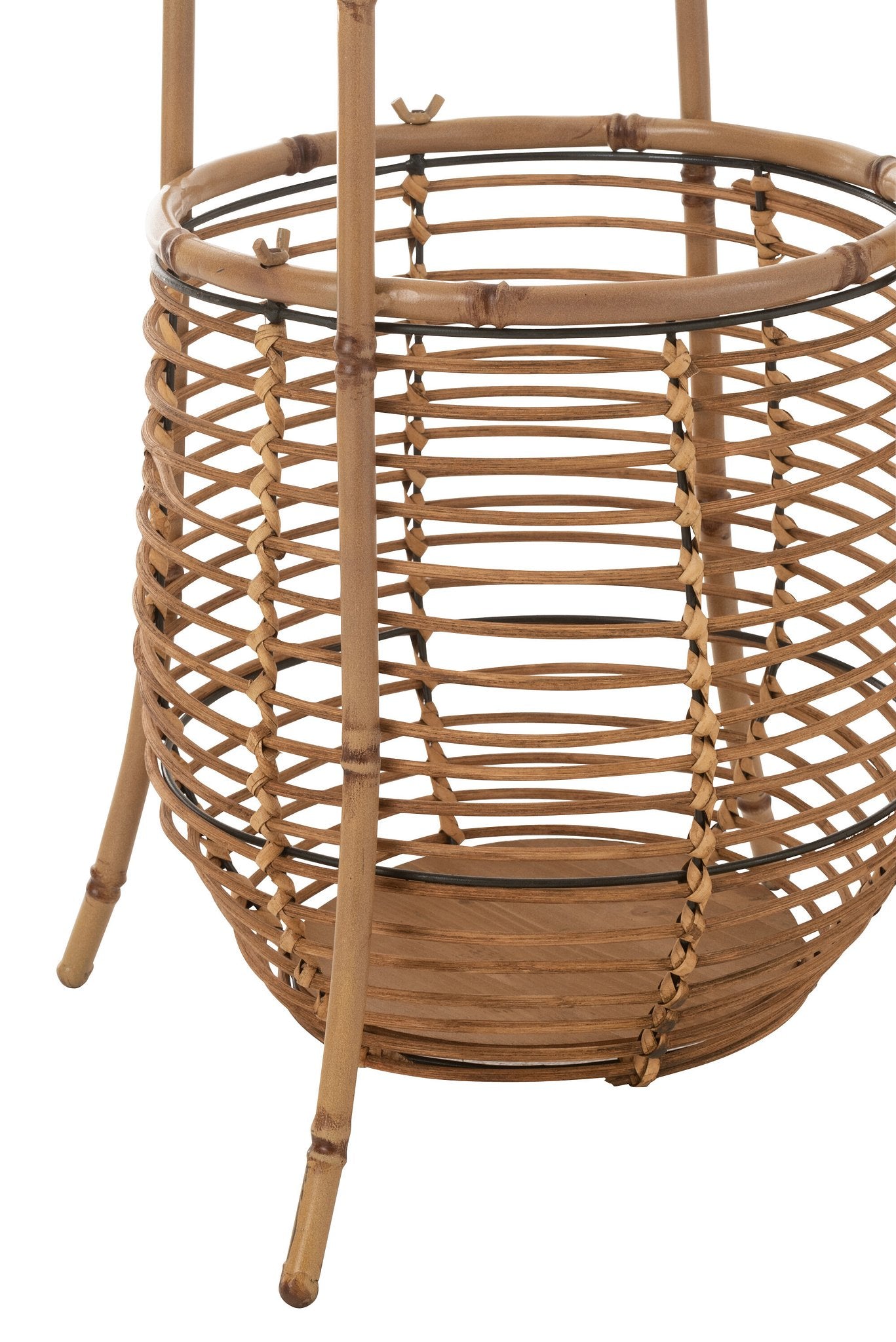 J-Line Kapstok Staand Met Mand Rattan/Metaal Naturel