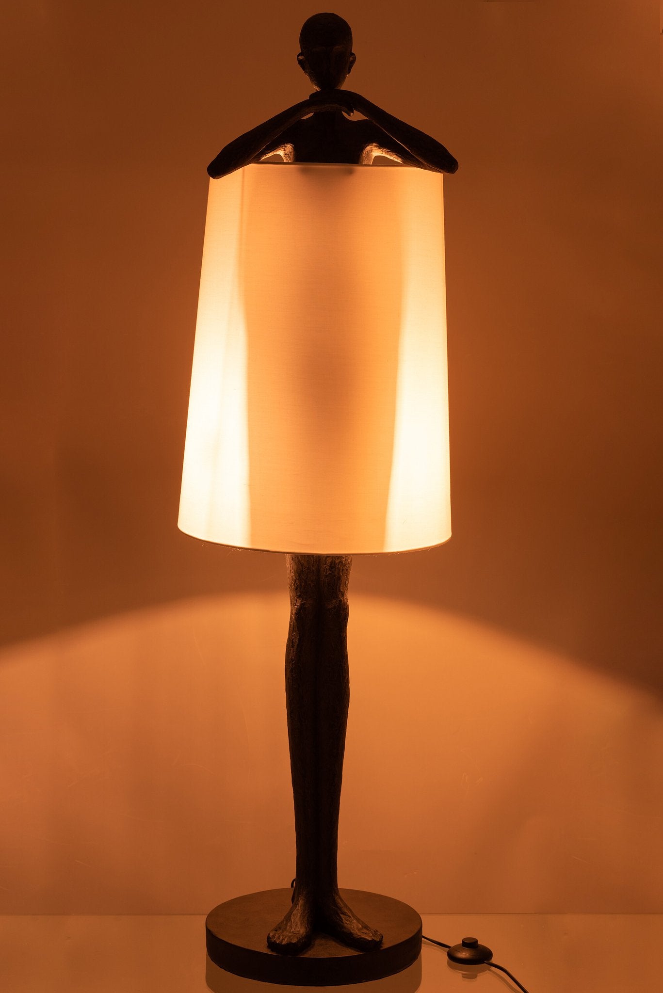 J-Line Lamp Man Poly Bruin/Wit