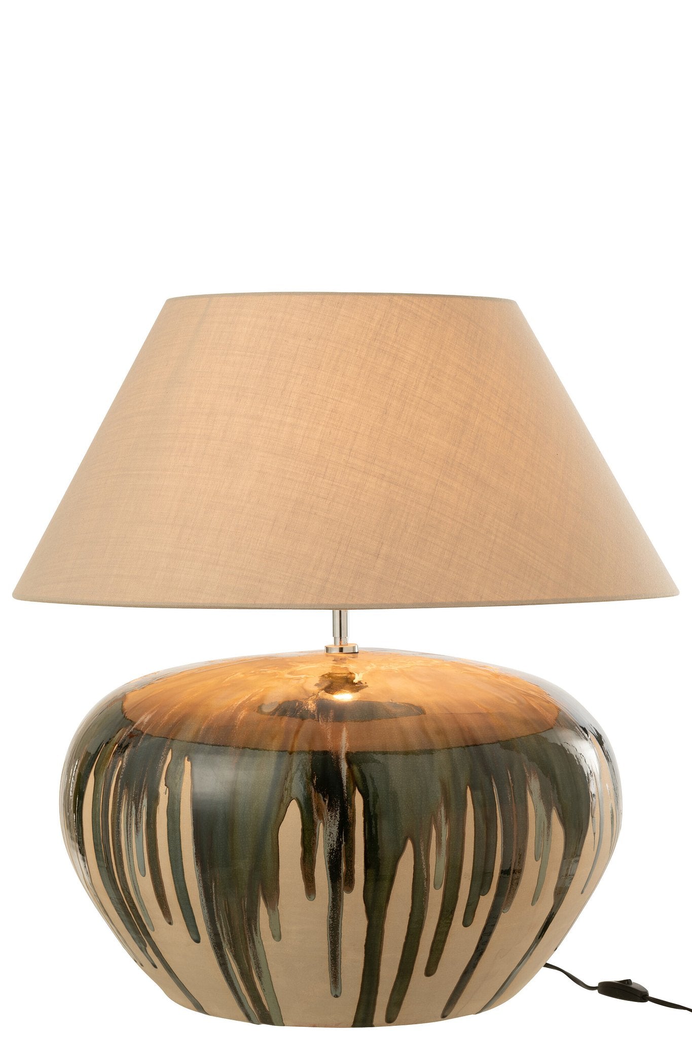 J-Line Lamp Verf Keramiek Naturel/Groen