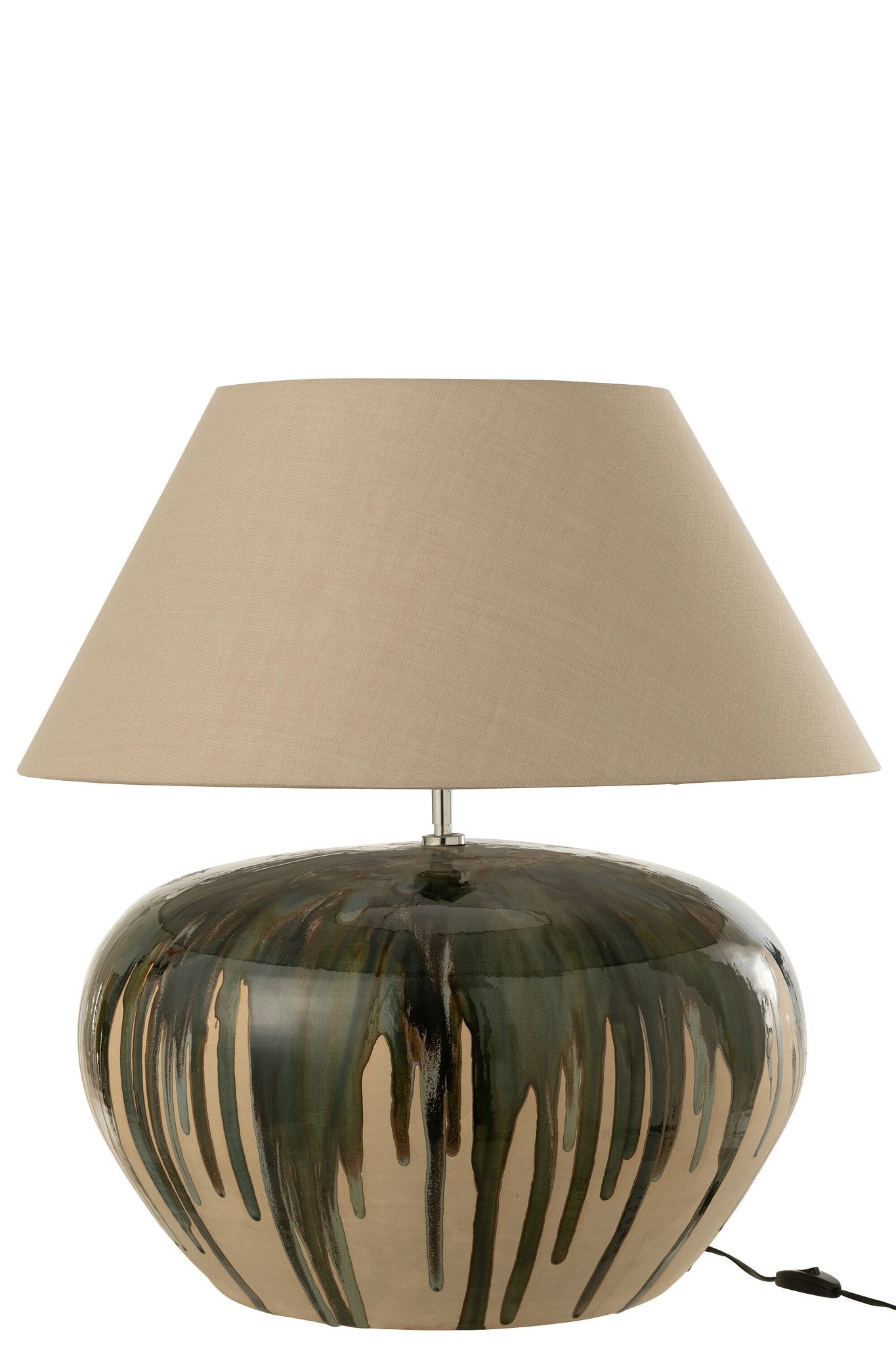 J-Line Lamp Verf Keramiek Naturel/Groen