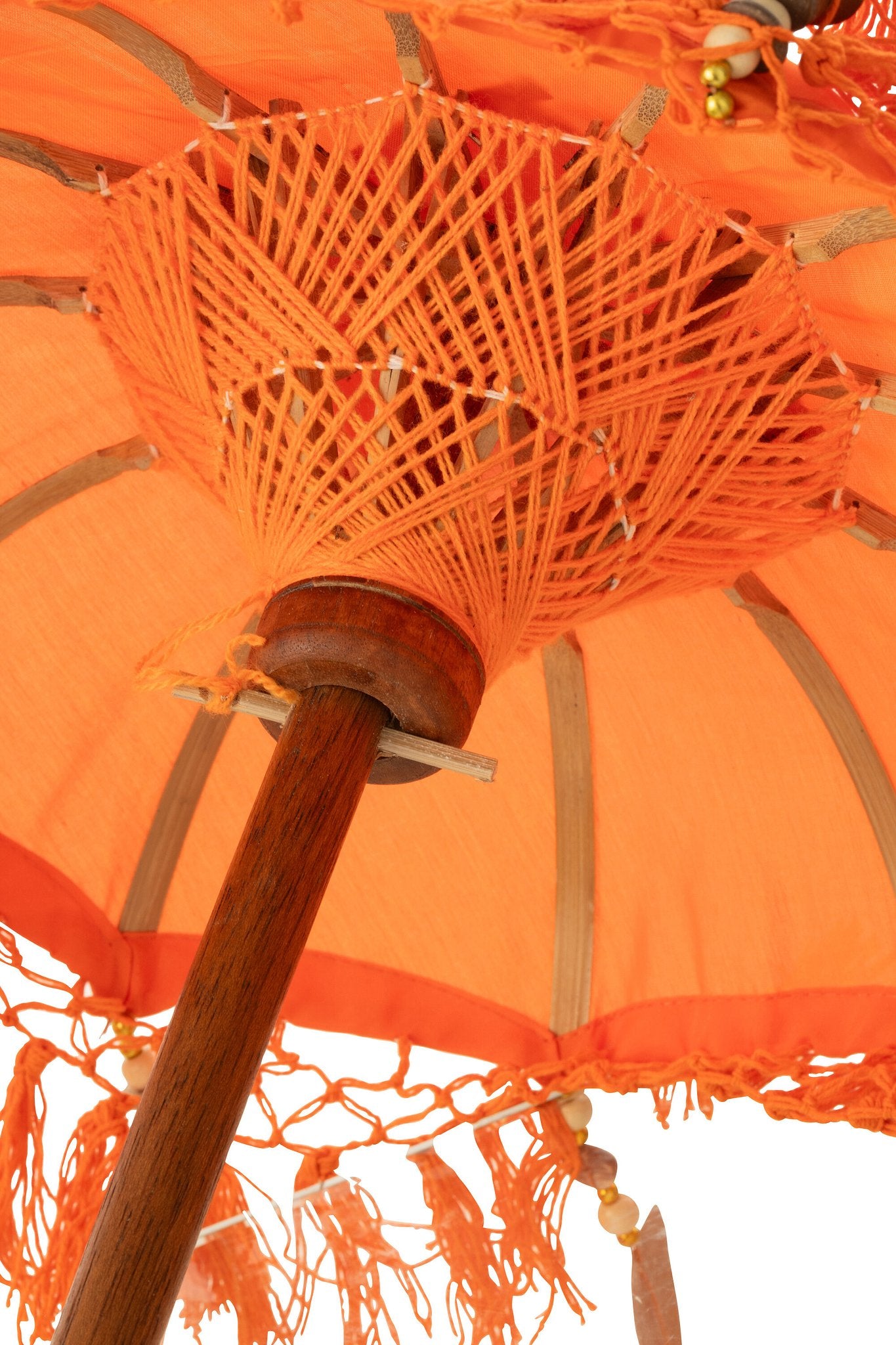 J-Line Parasol Dayu Katoen/Hout Oranje Small