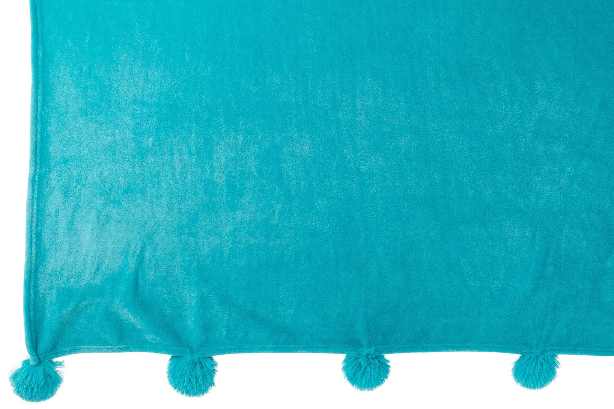 J-Line Plaid Pompom Polyester Azuur