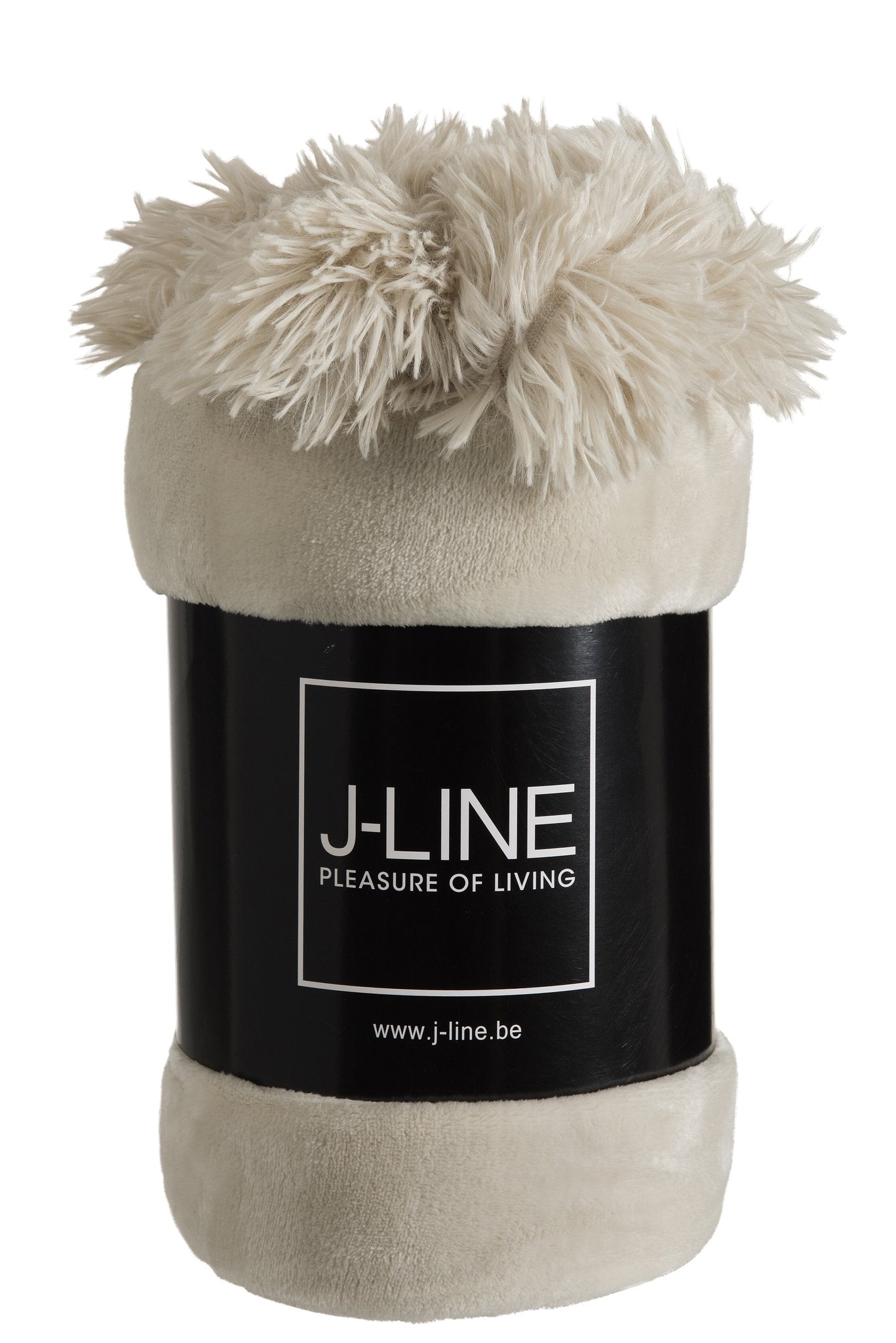 J-Line Plaid Pompom Polyester Beige/Munt